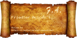 Friedler Acicét névjegykártya